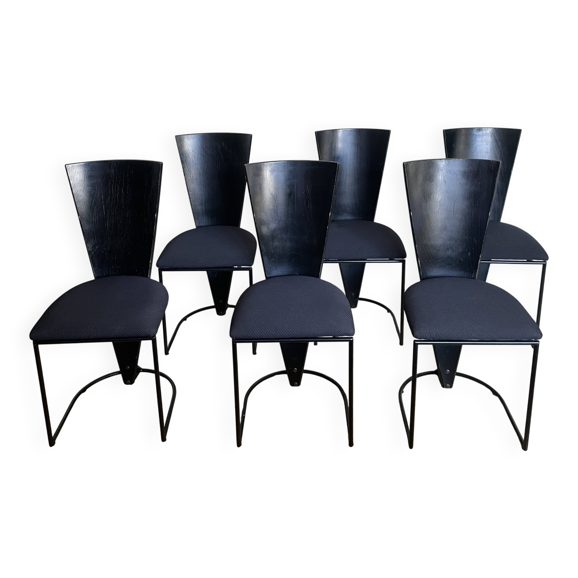 Set of 6 black Zino Memphis chairs for Harvink