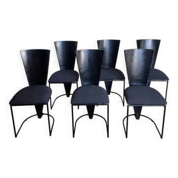 Set of 6 black Zino Memphis chairs for Harvink