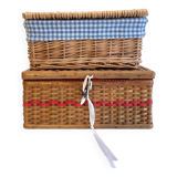 2 chanel boxes in vintage rattan