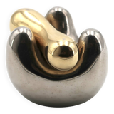 Gold and silver abstract sculpture, free form, 1970s