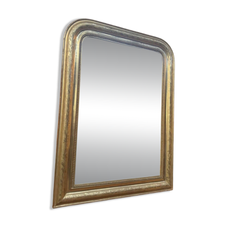 Louis-Philippe mirror in gilded wood with gold leaf