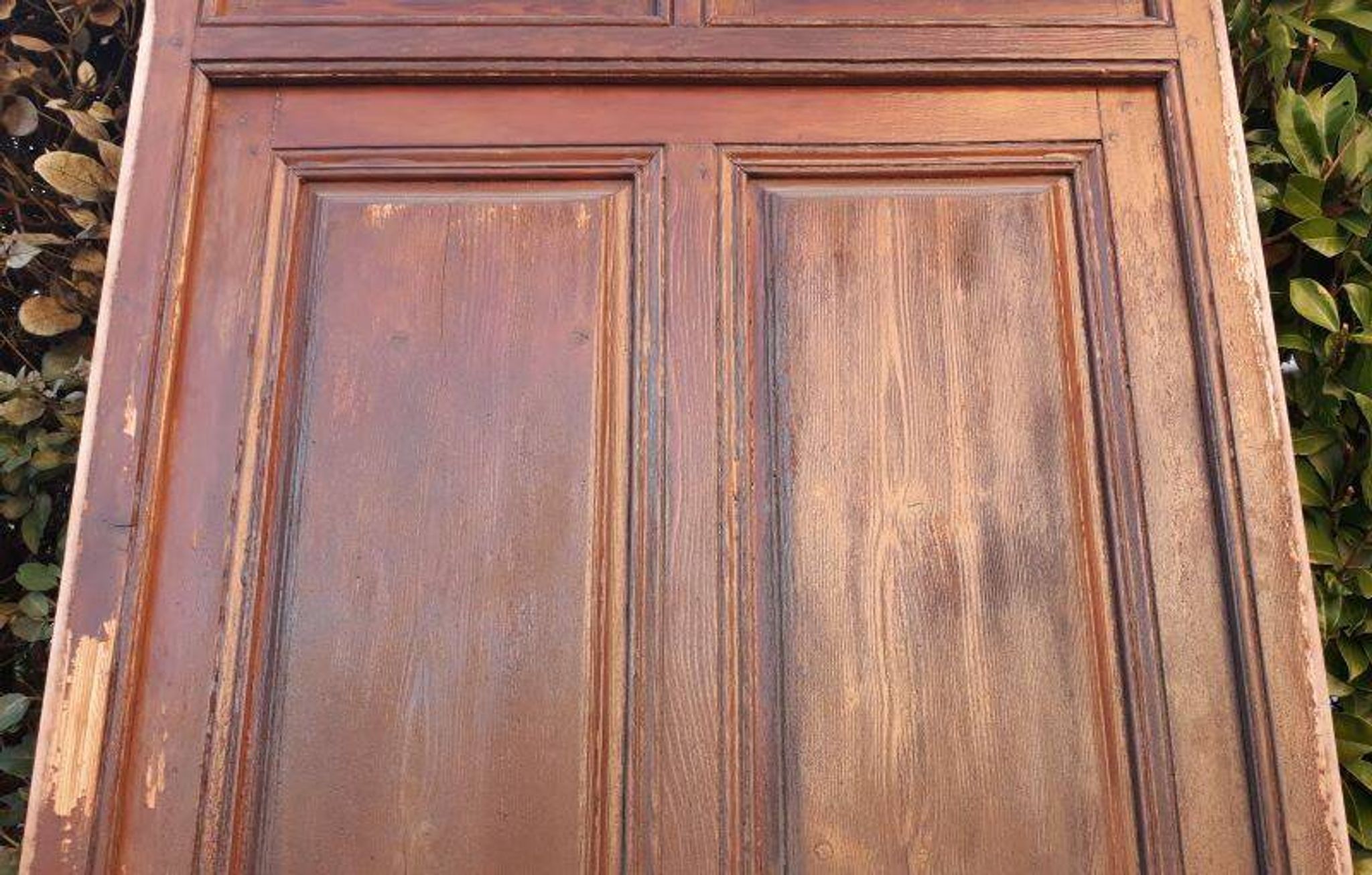 Porte d'entrée et son cadre imposte en verre translucide, début XXème