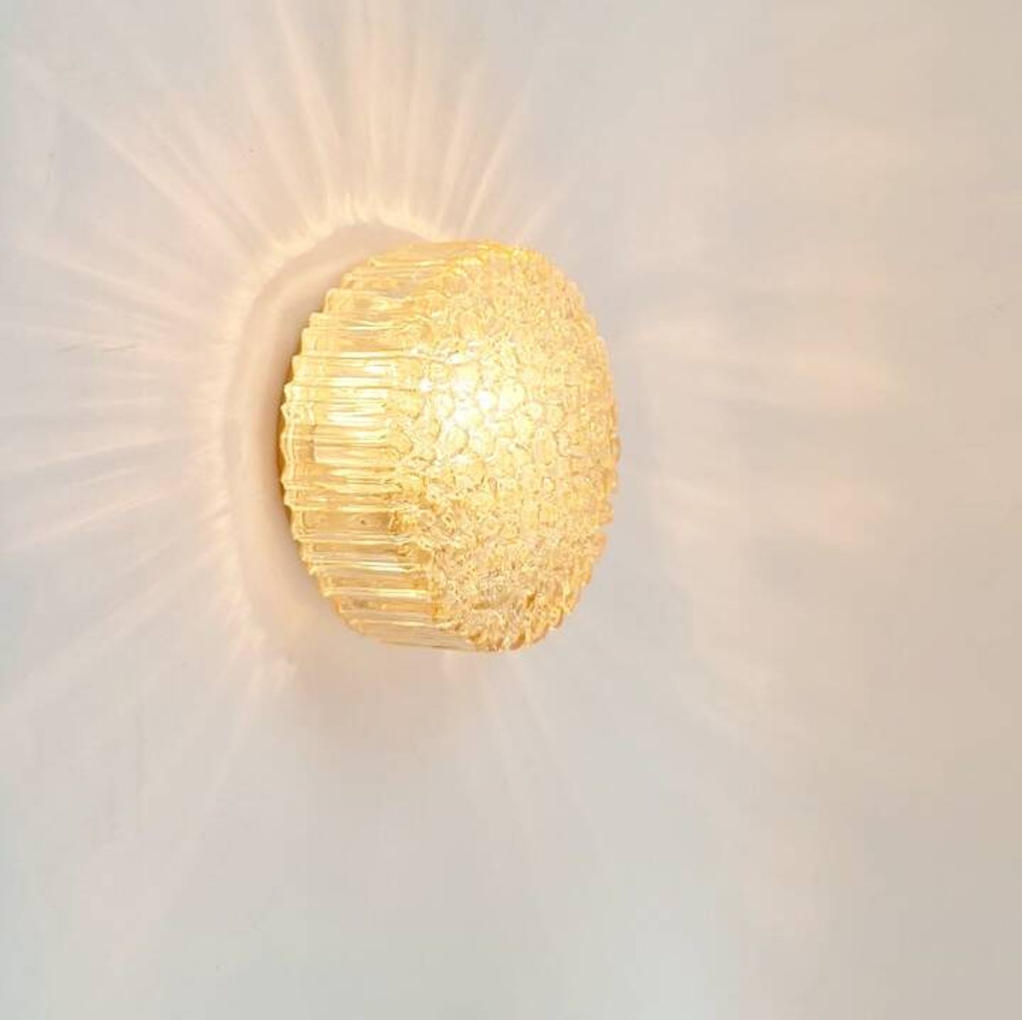 Mid-Century Amber Bubble Glass Wall Lights/Sconces by Helena Tynell for Limburg, 1970s