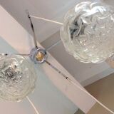 Suspension cascade with five globes and chrome metal / vintag years 60-70