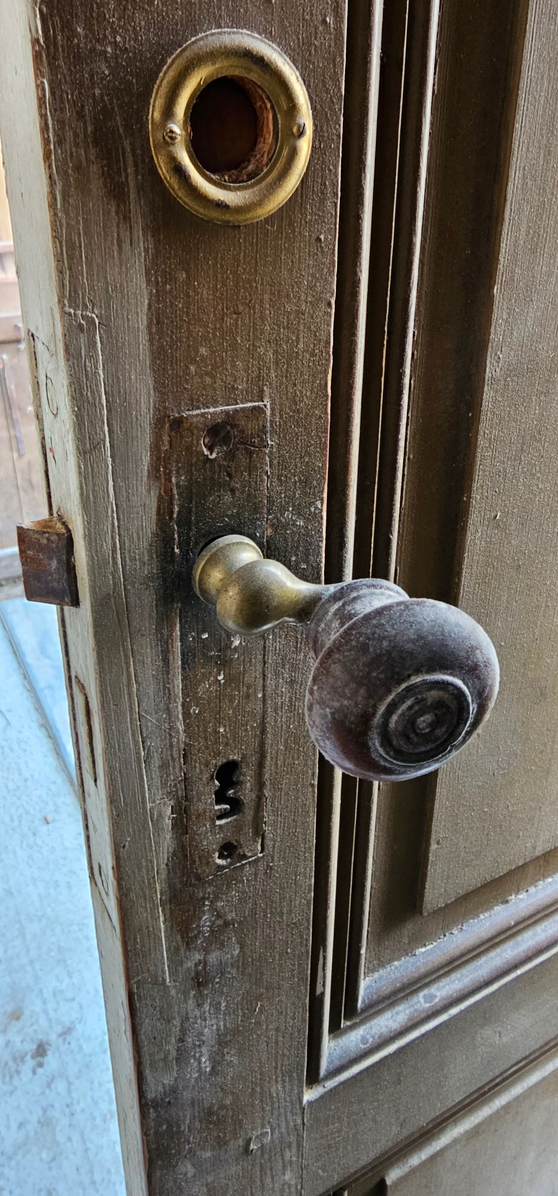 Wooden interior door of the nineteenth century