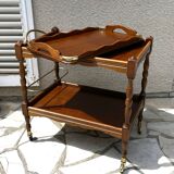 Vintage wood and brass dessert and tray
