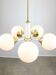 Mid-century Modern Italian Brass and Opaline Sputnik Chandelier