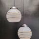 Pair of opaline pendant lights