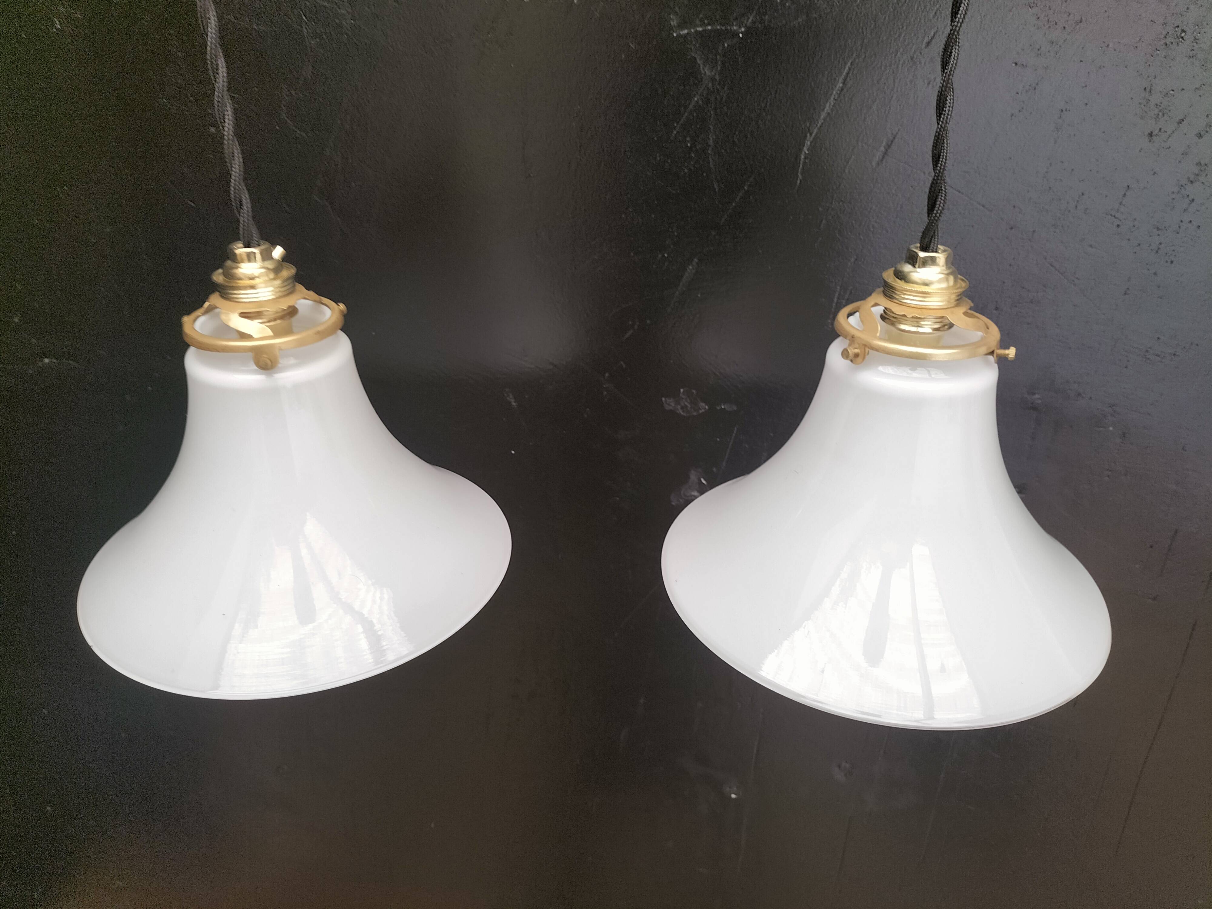Opaline pendant lights