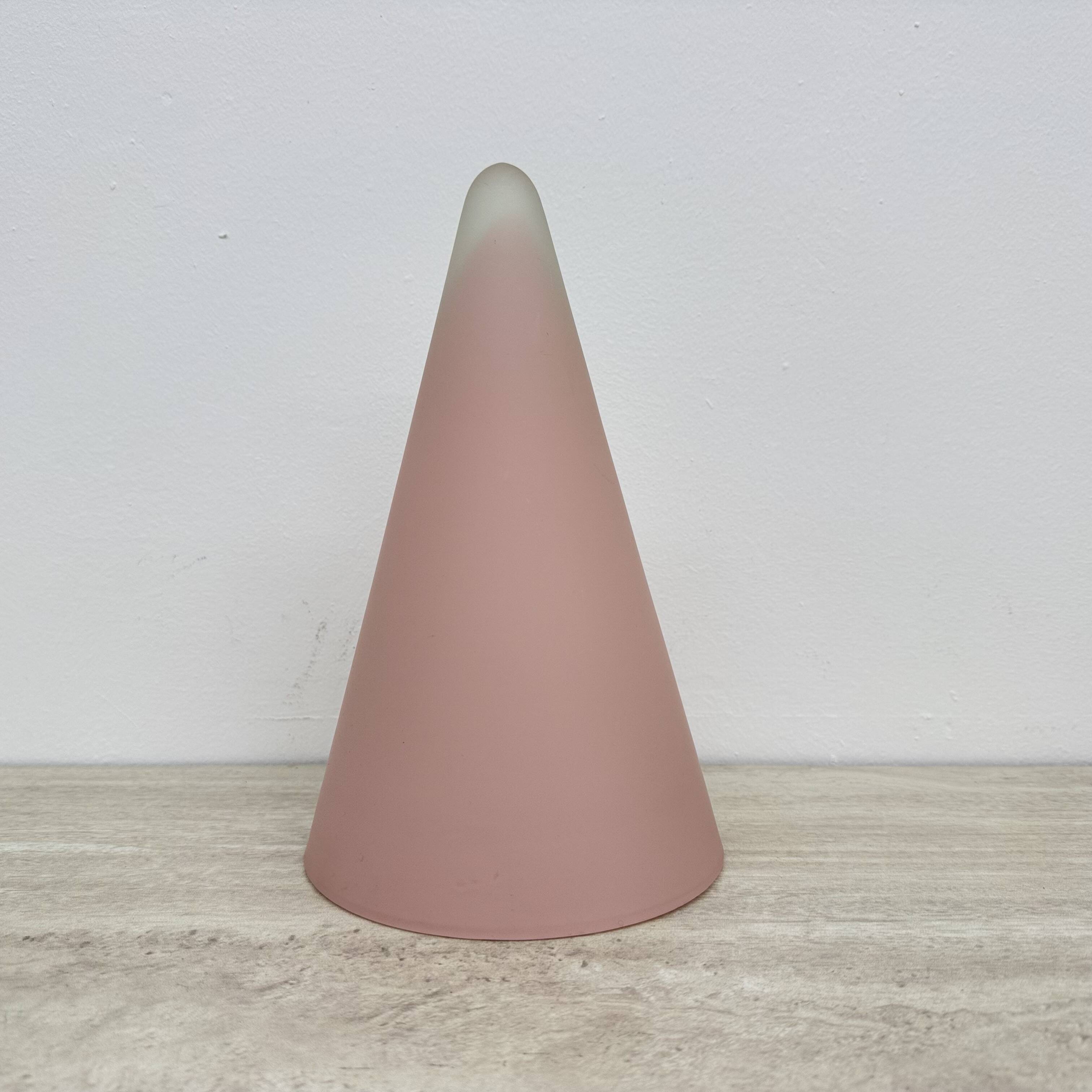 Matte Pink glass SCE Teepee table lamp , 1970’s , France