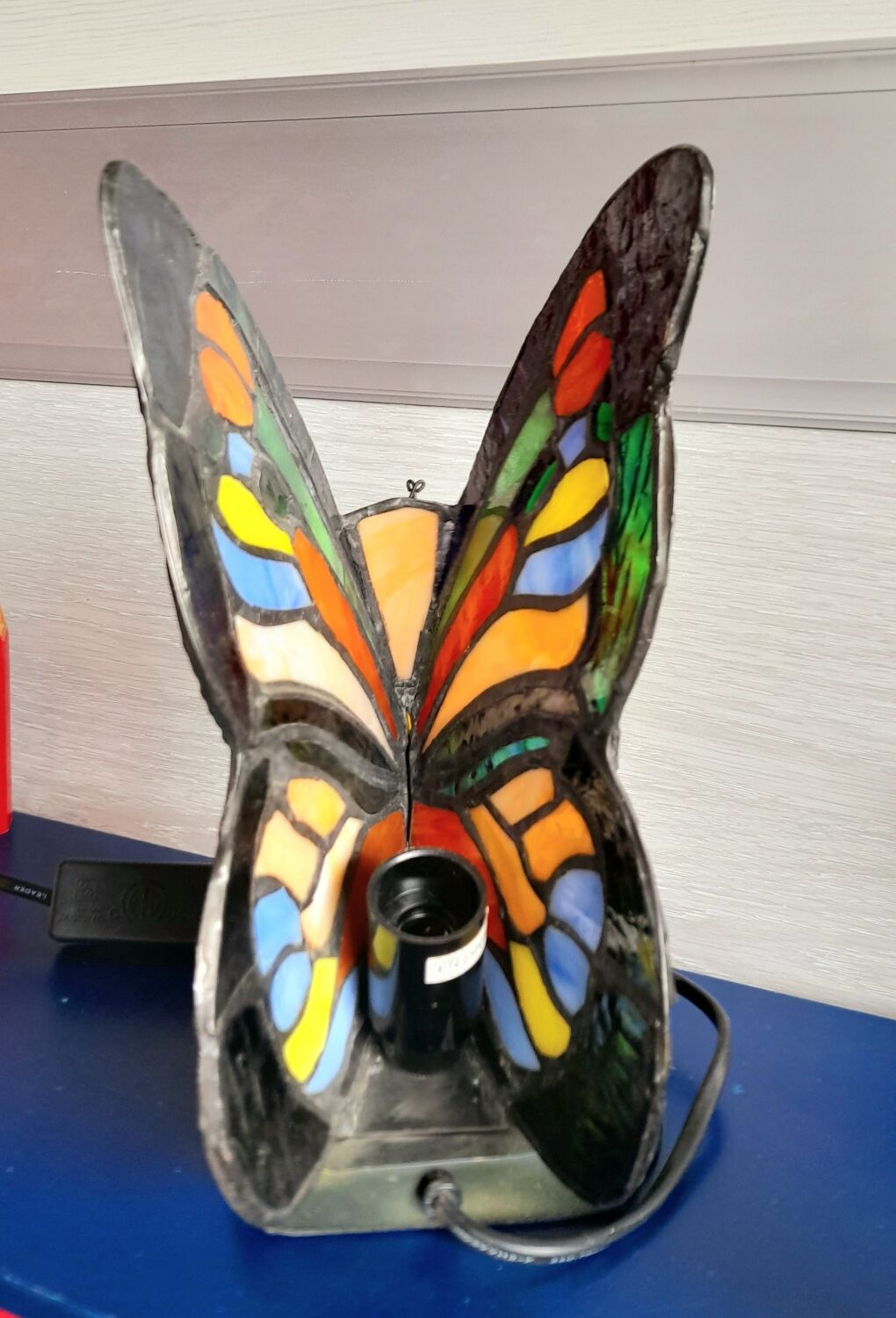 Stained glass butterfly lamp
