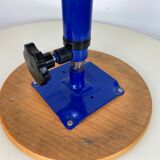 Vintage blue industrial swivel stool 1970