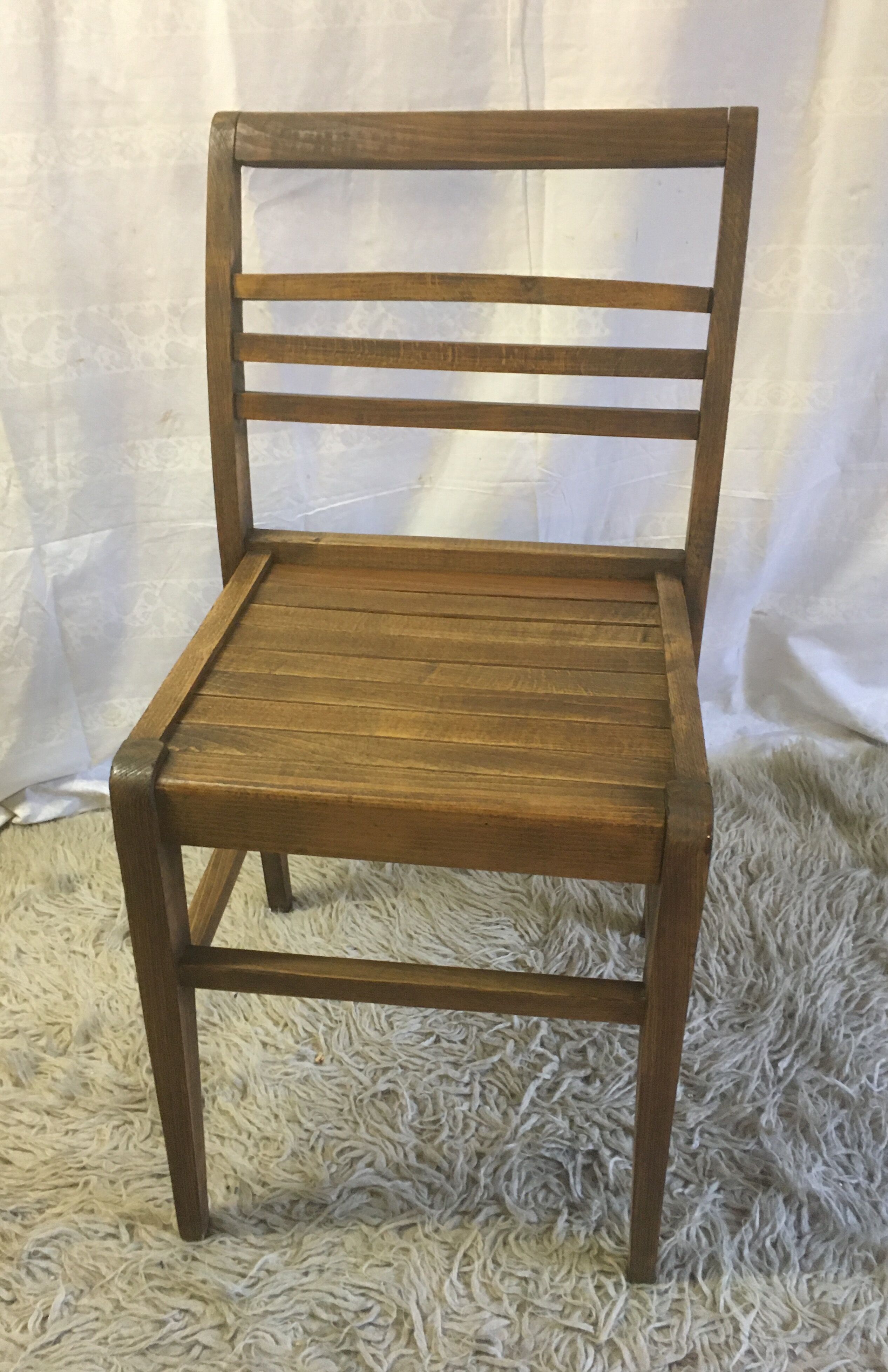 Series of 4 solid wooden chairs by René Gabriel 40/50