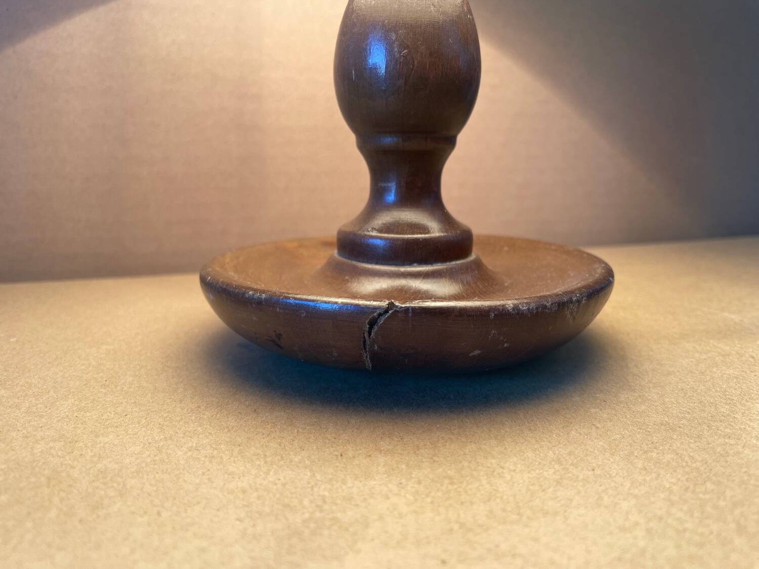 Small turned wooden lamp
