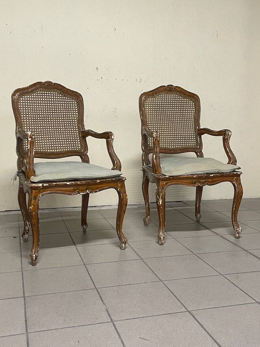 Louis XV armchairs, 18th century, set of 2