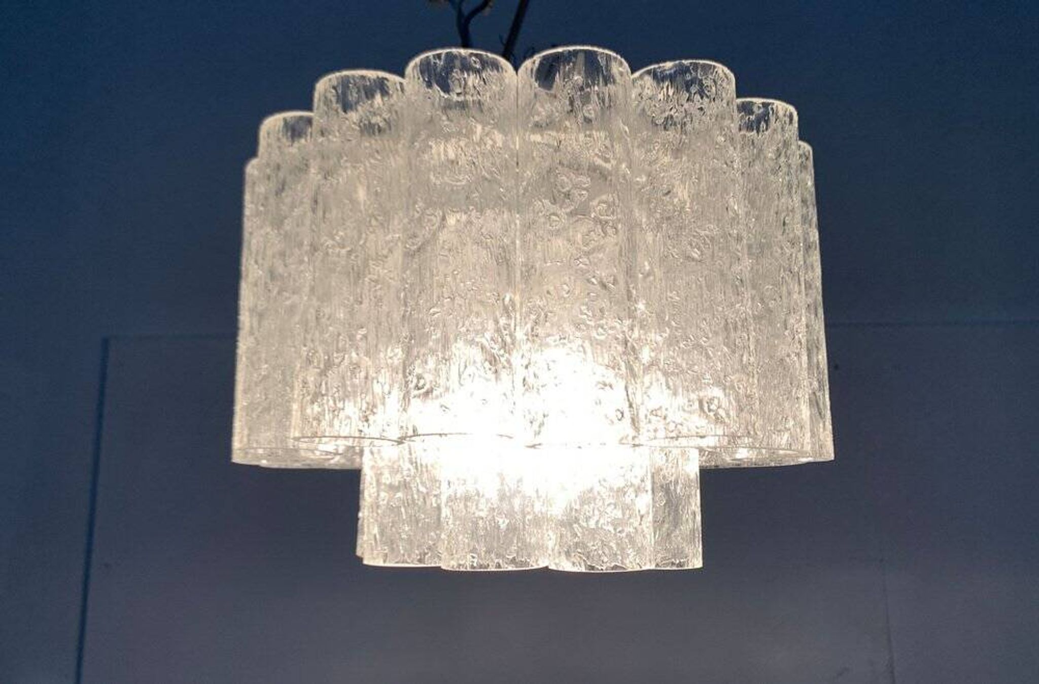 Lampe Plafonnier en Verre Allemande du Milieu du Siècle par Doria Leuchten, années 1960