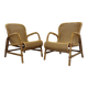 Paire de fauteuils vintage en osier et bambou, 1960