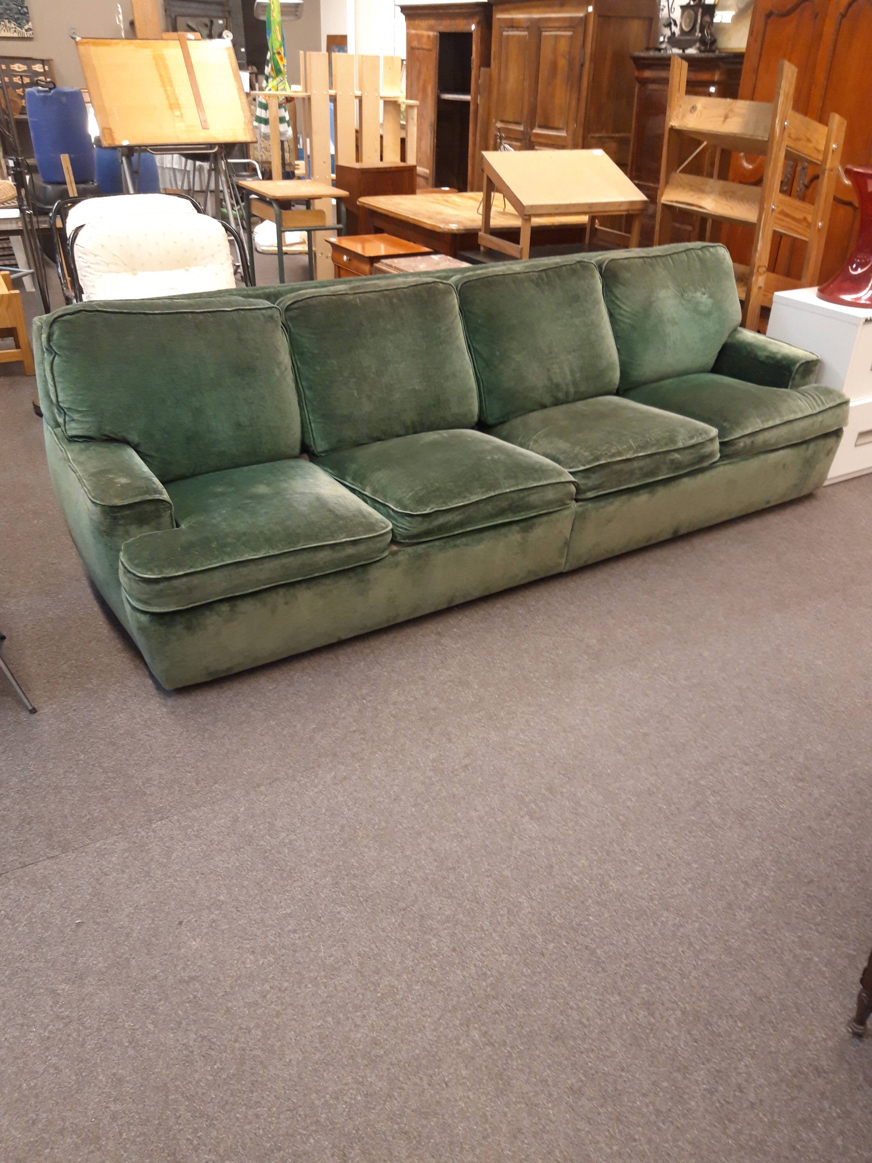 Velvet sofa 4 places convertible double bed