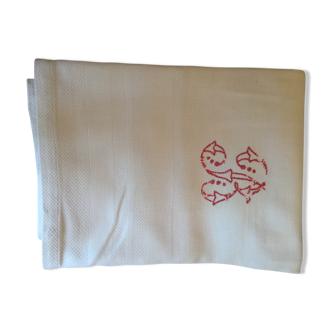 Serviette de toilette monogramée