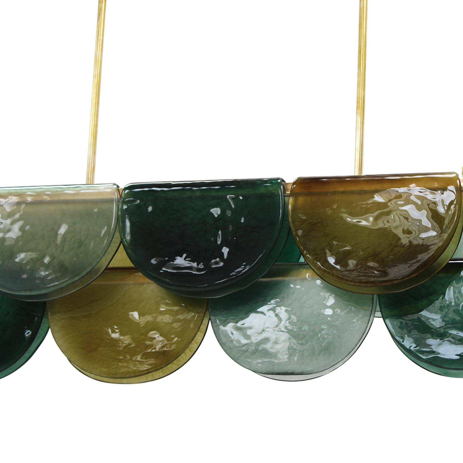 Lampe de plafond en verre de Murano allongée, Italie