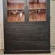 Former industrial library solid wood two glass doors and three drawers furniture trade
