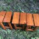 Rustic vintage brutalist wooden stools