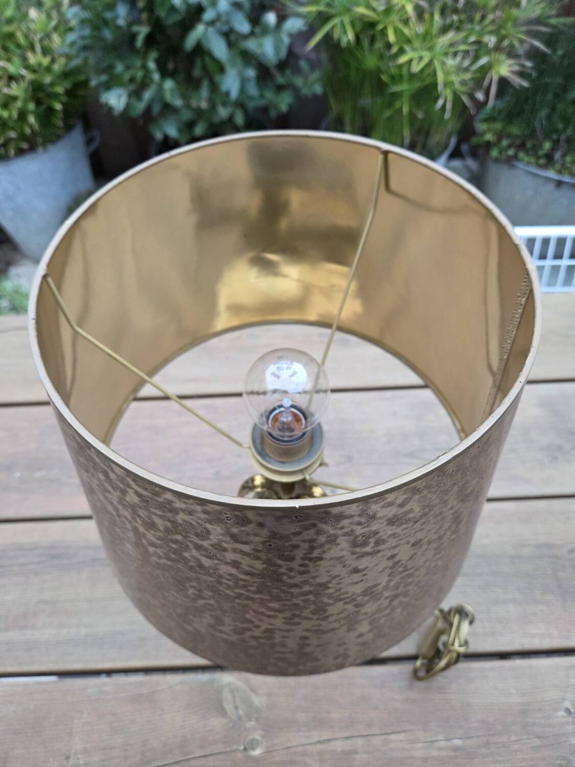 Vintage French pineapple desk lamp by Maison Le Dauphin