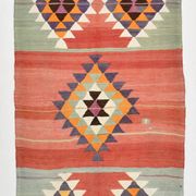 5x11 Kilim Long Wide Faded Samon Kilim Rug, Rare Style Anatolian Flatweave