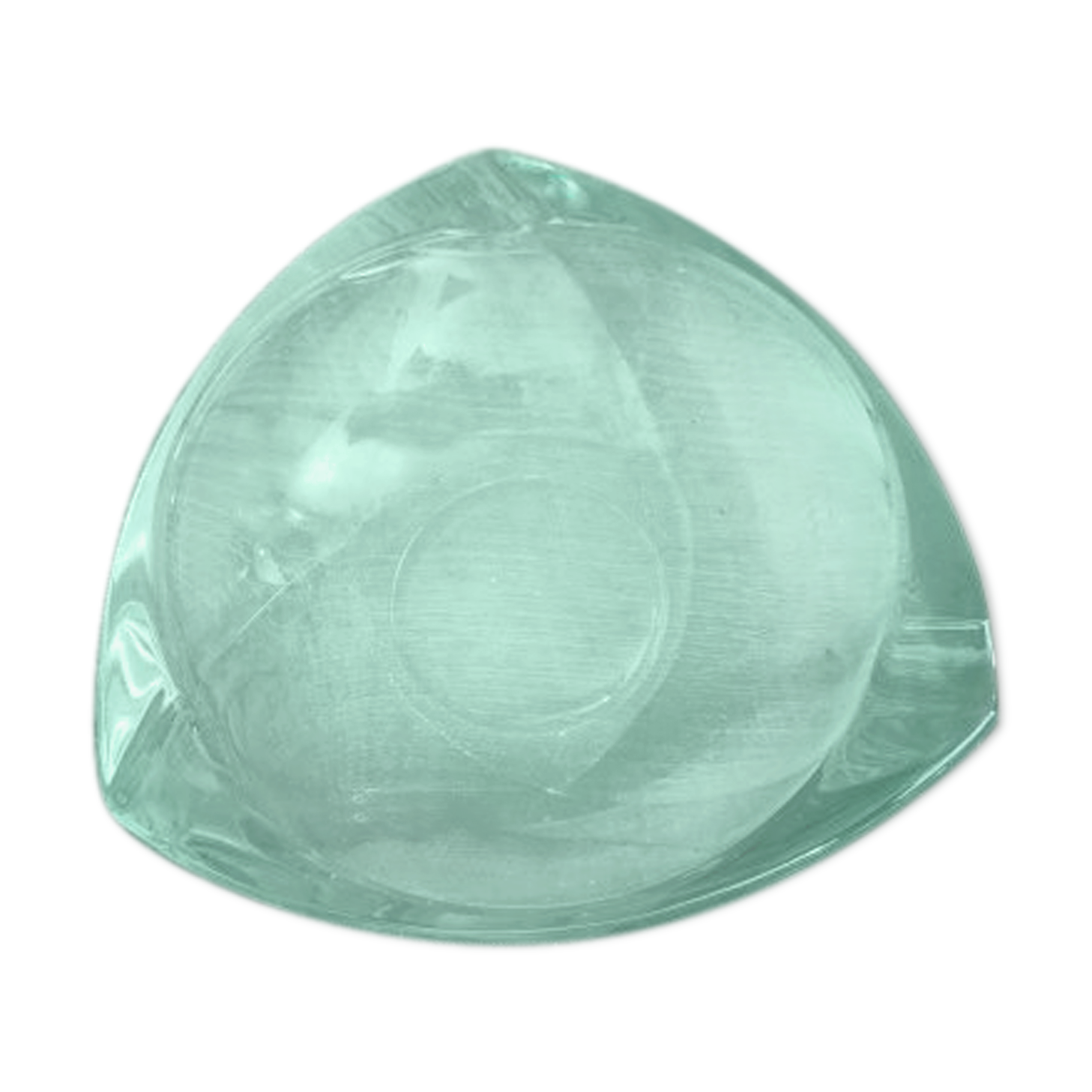 Large vintage ashtray, from the 60s-70s, in green glass