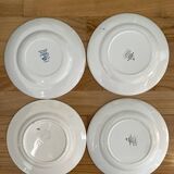 Assiettes à dessert dépareillées bleues