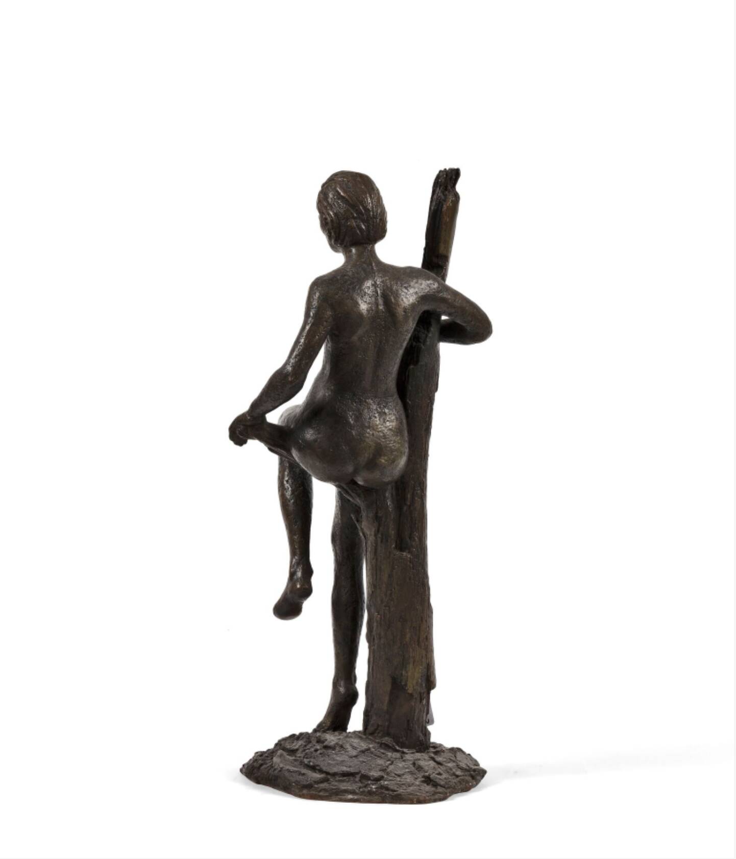 Jean-Pierre Alaux - Bronze Sculpture - Woman sitting on a branch - Signed