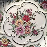 Pie dish or decorative porcelain dish with floral decoration