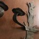 Pair of brutalist candle holder sconces