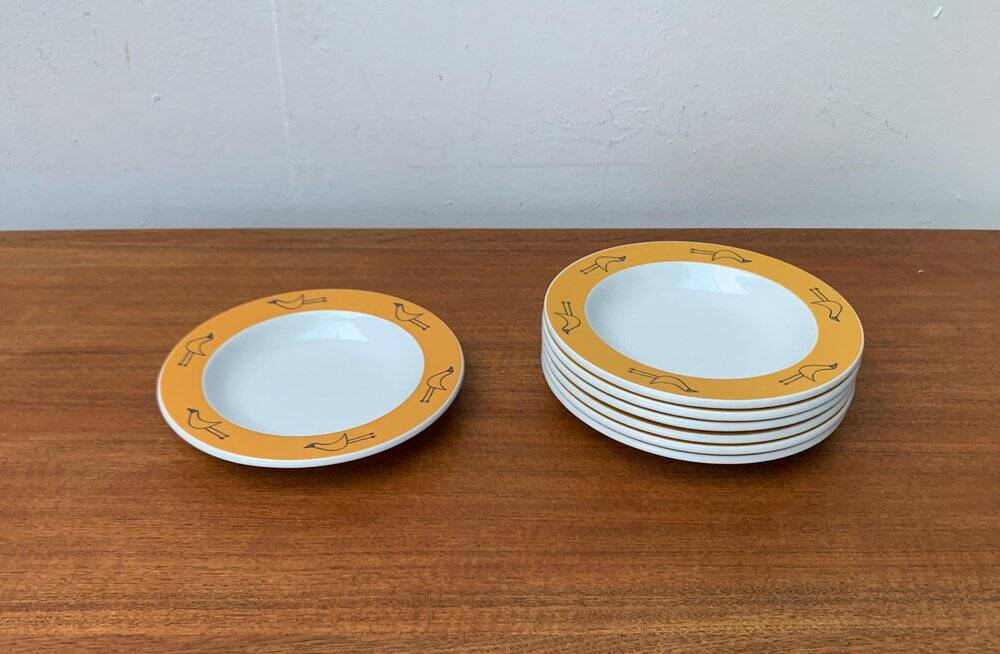 Postmodern German series of flying objects, soup plates by David Palterer and Sieger Design for Arzberg, 1990s, set of 7.