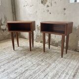 Pair of Scandinavian teak bedside tables
