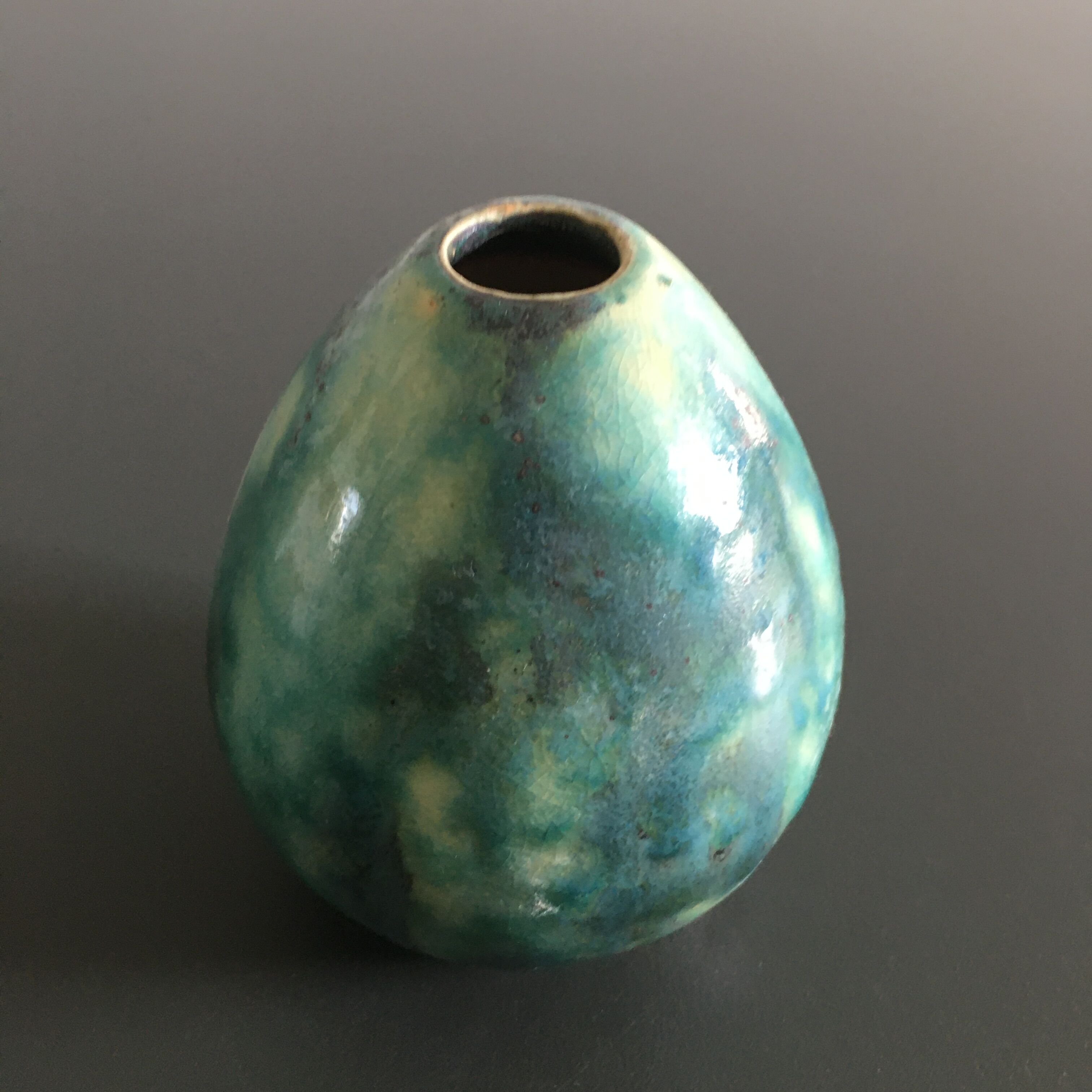 Vase soliflore flammé vert