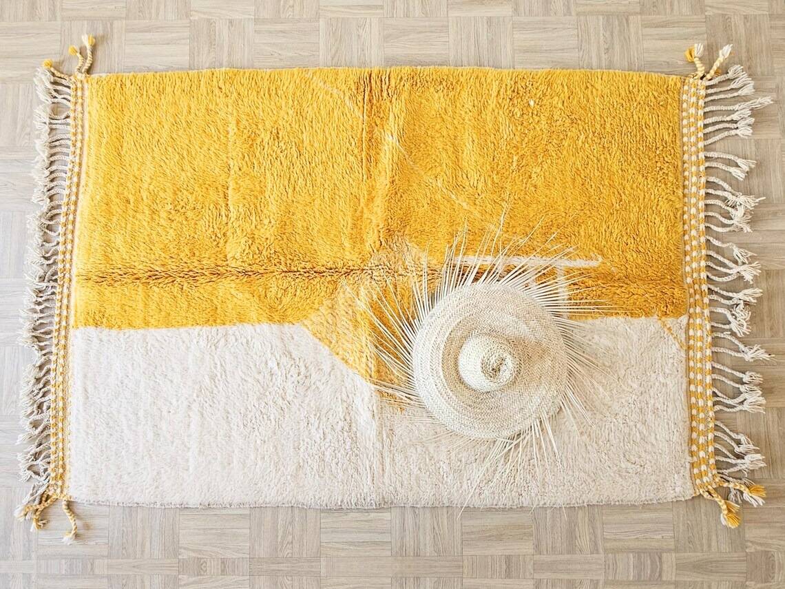 Beni Ourain rug, handmade wool rug 150/250cm