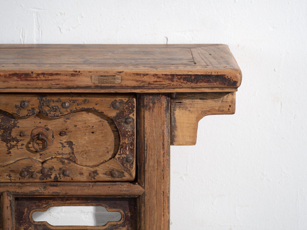 Old pine console with two drawers – China, circa 1930