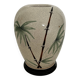 Vase signé décor bambous