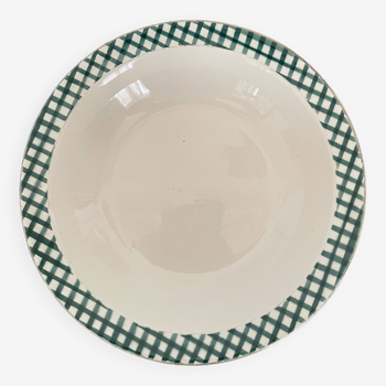 Green gingham hollow dish