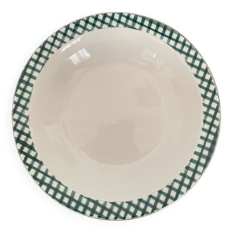 Green gingham hollow dish