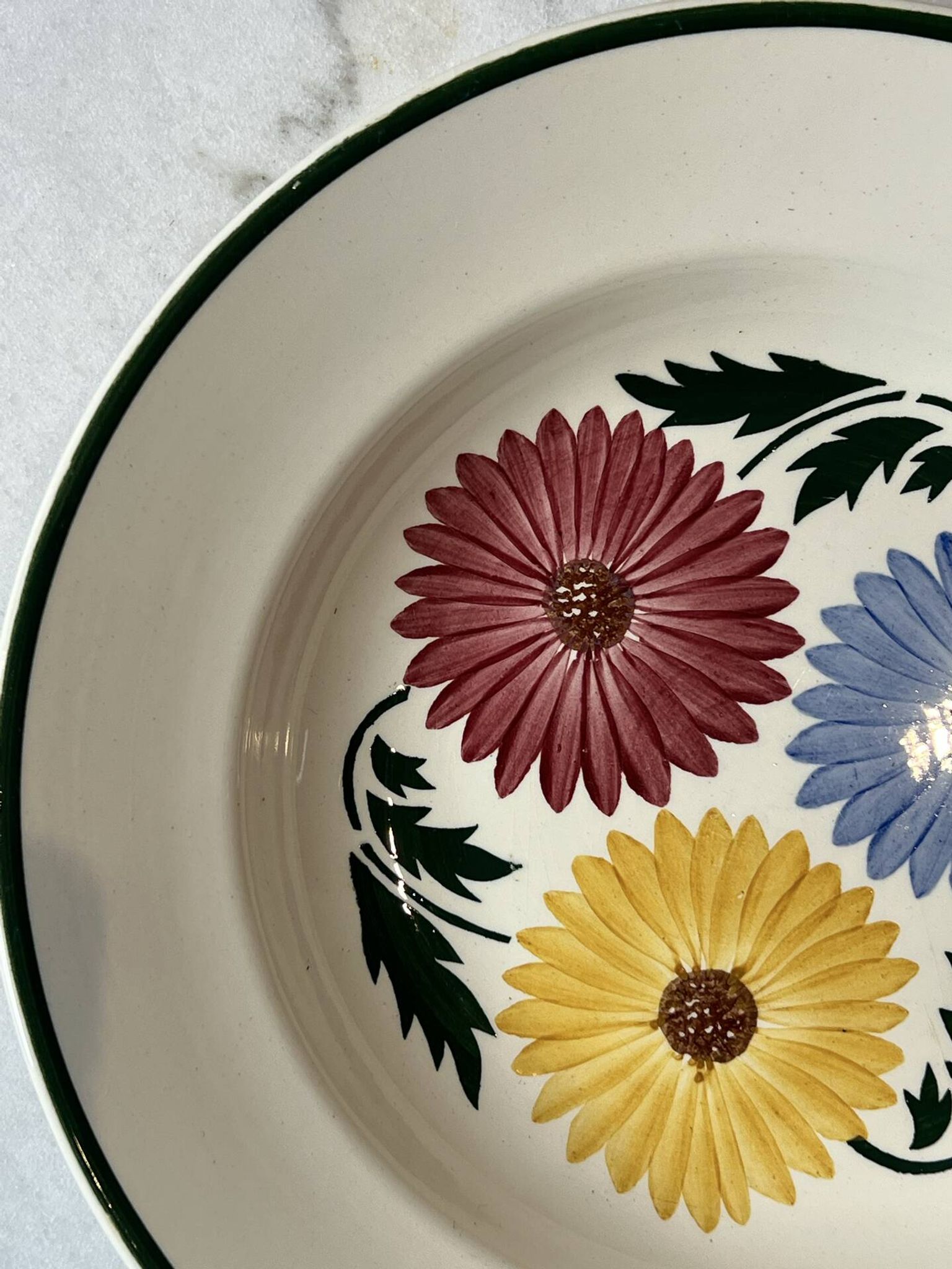 Lot de 10 assiettes creuses Chalons Digoin Sarreguemines décor floral