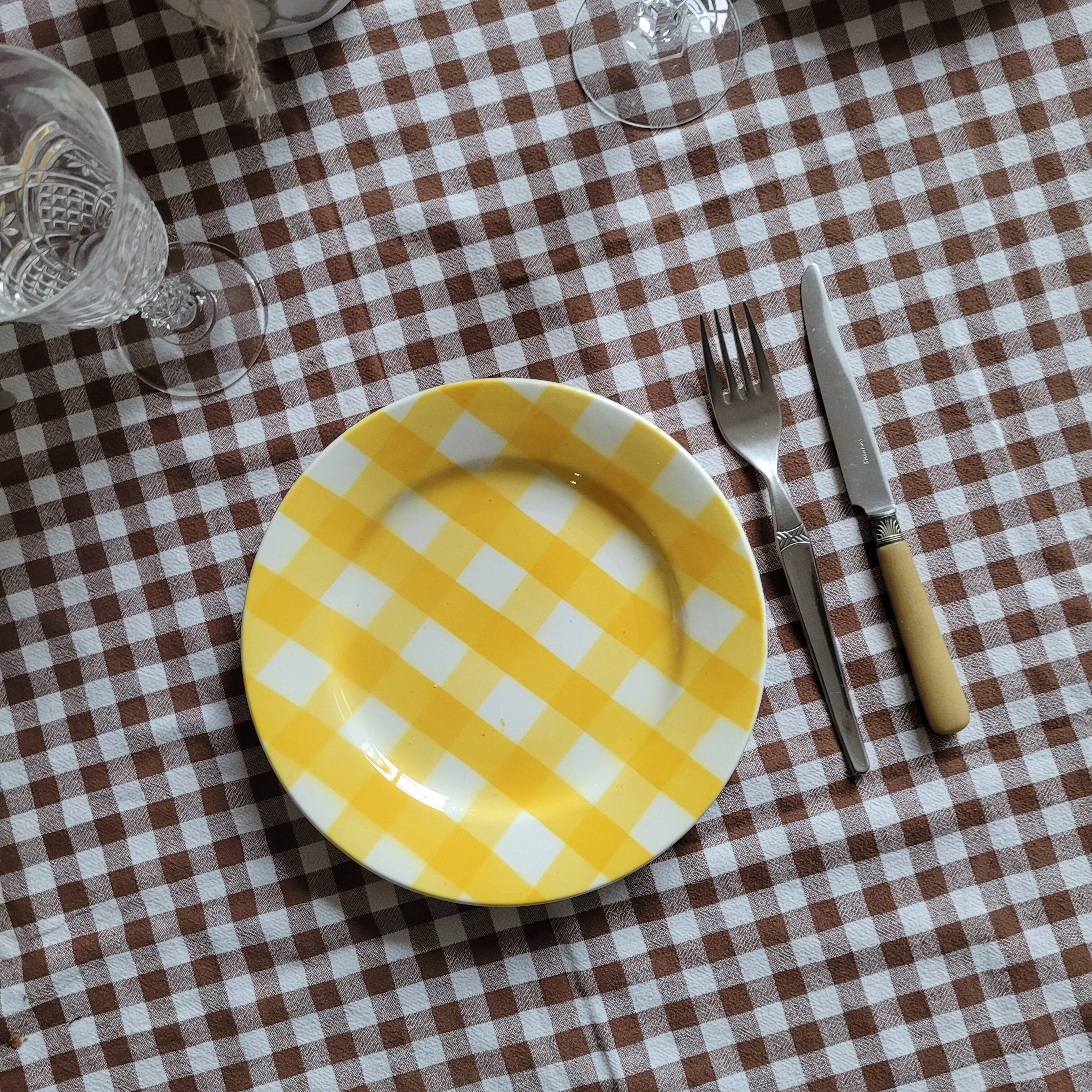 La Redoute x Selency set of 4 yellow dessert plates