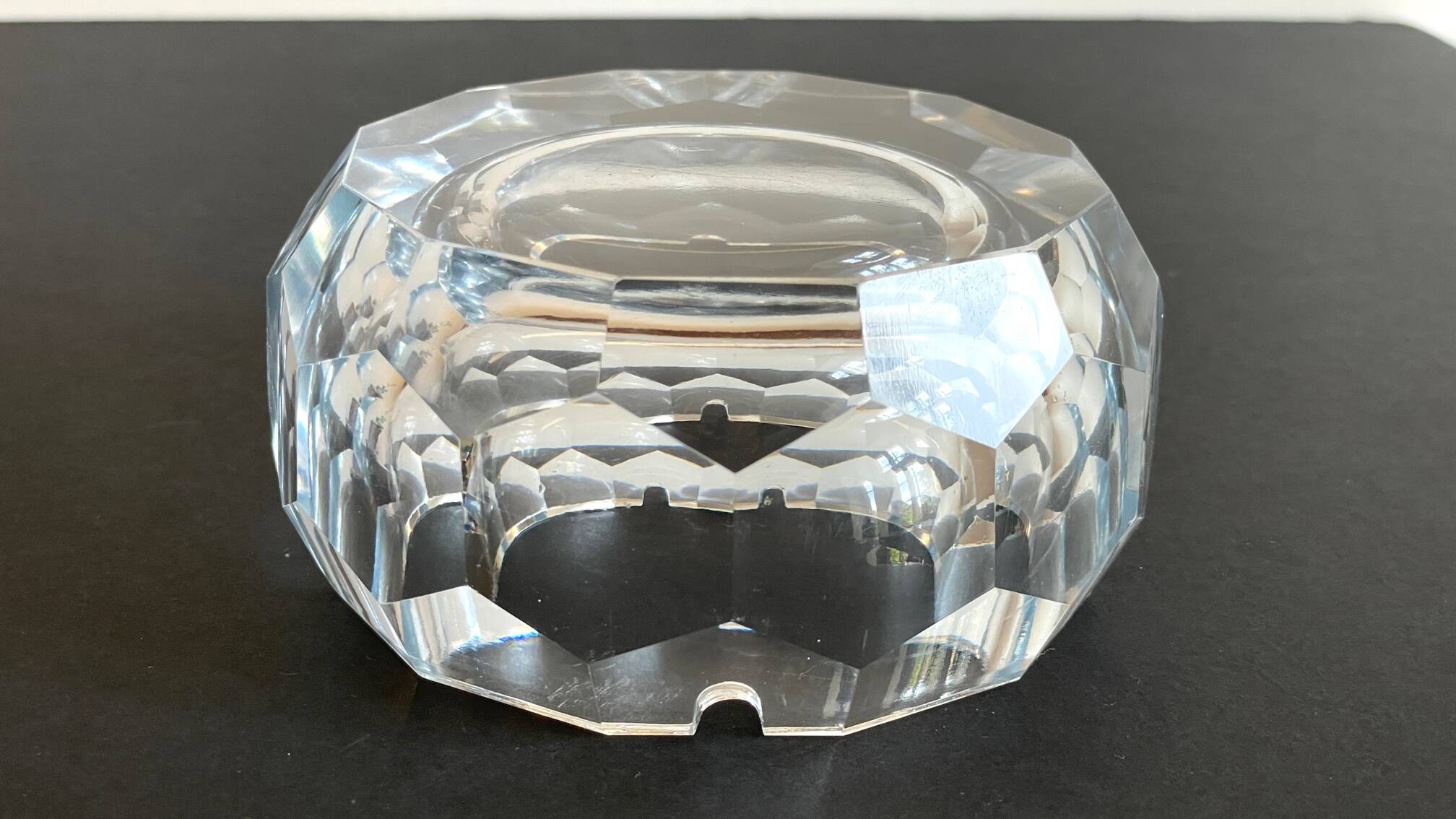 Vintage Multifaceted Crystal Ashtray