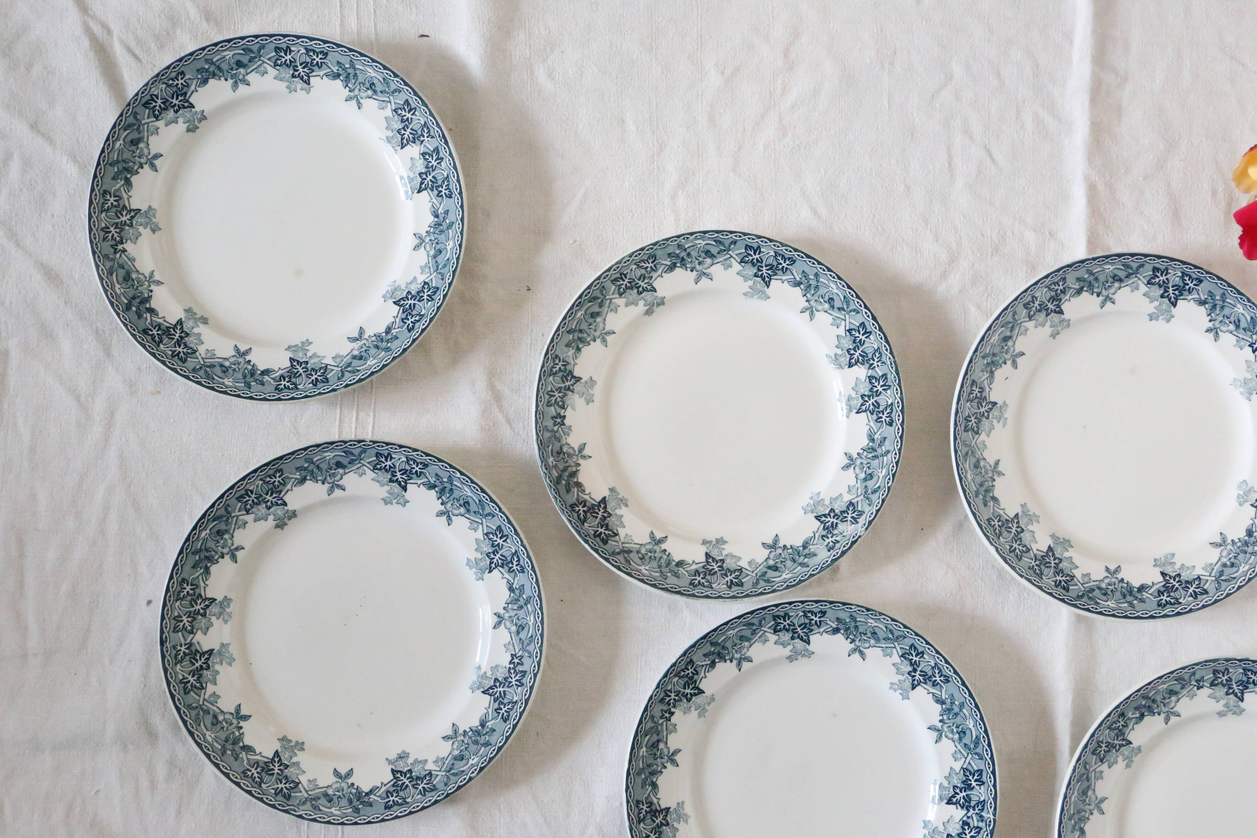 Dessert plates x9, iron earth, Estival model by Saint Amand