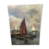 Marine on wood panel