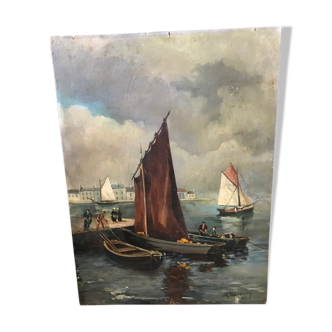 Marine sur panneau bois