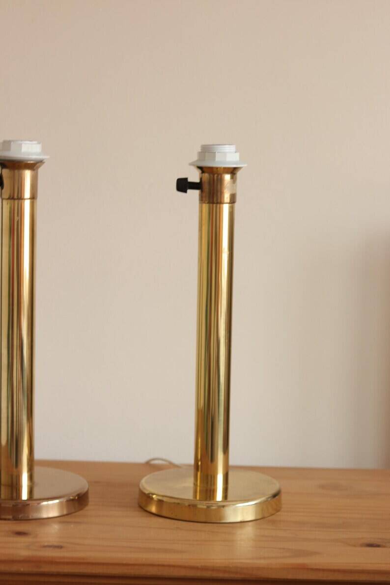 Pair of Vintage Large Brass Table Lamps