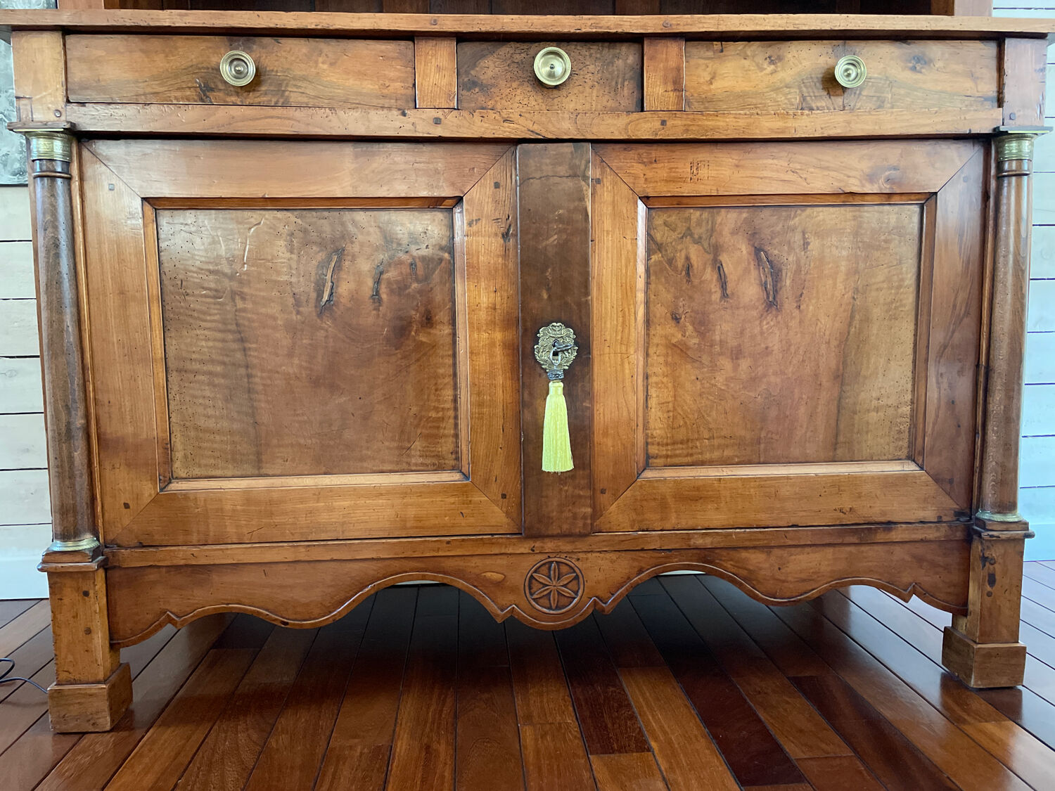 Empire-style cherry wood two-piece buffet
