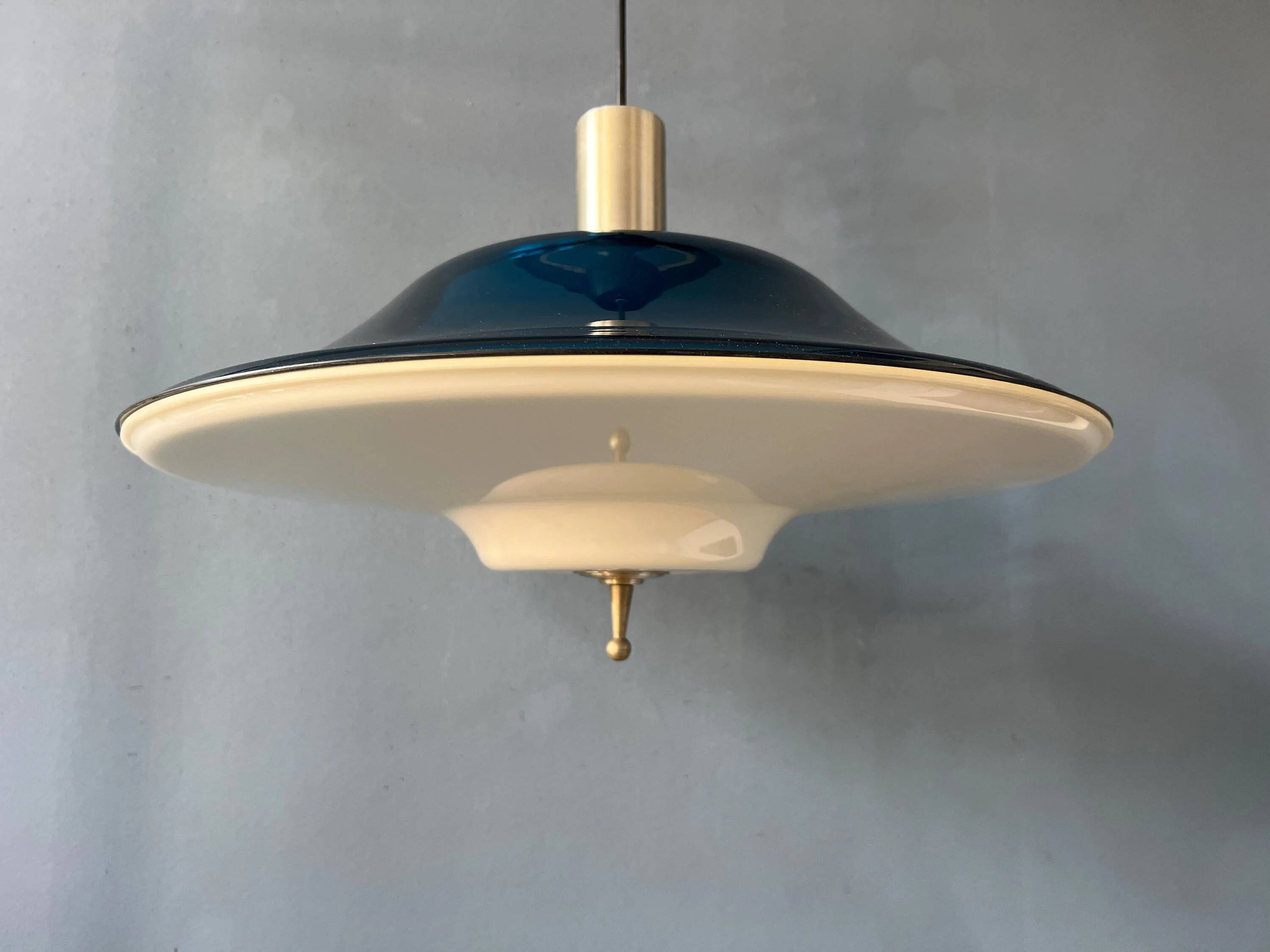 Suspension Space Age UFO blue flying saucer